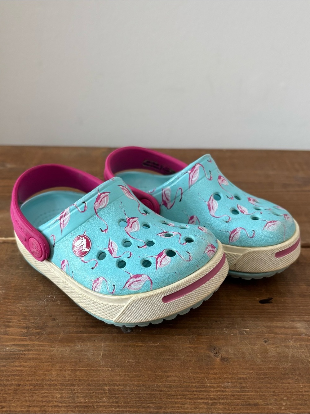 Toddler Croc Sandals Pink Flamingo Size 4/5